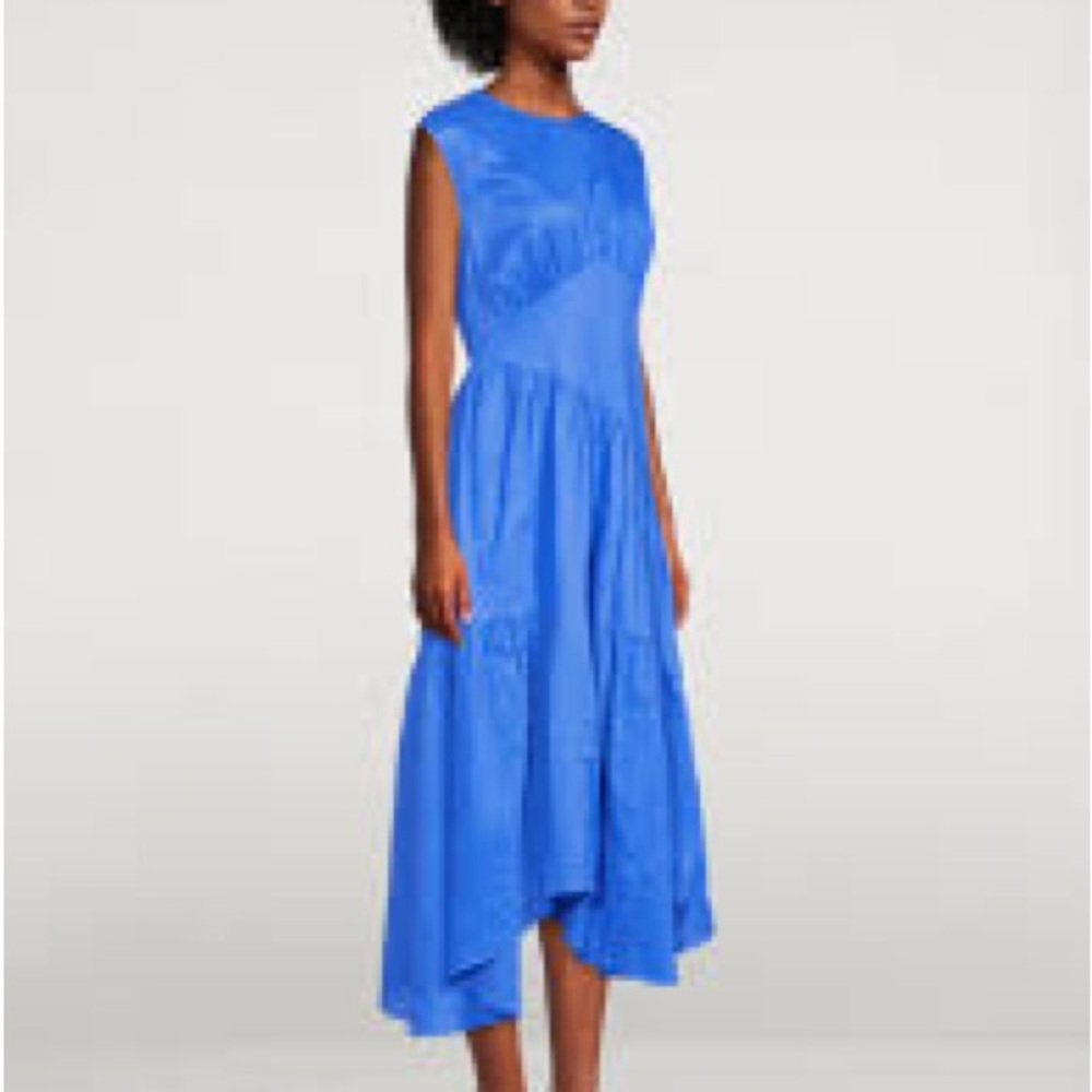 Frame Denim Vibrant Blue Gathered Seam Dress